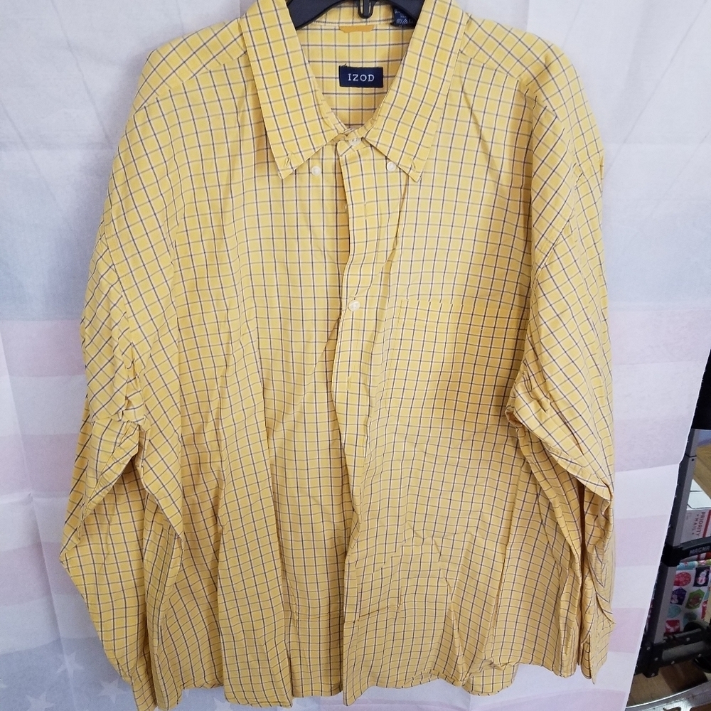 IZOD Yellow & Blue Checked Long Sleeve Single Pkt